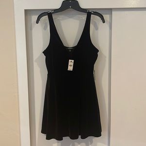 Black velvet mini dress by express